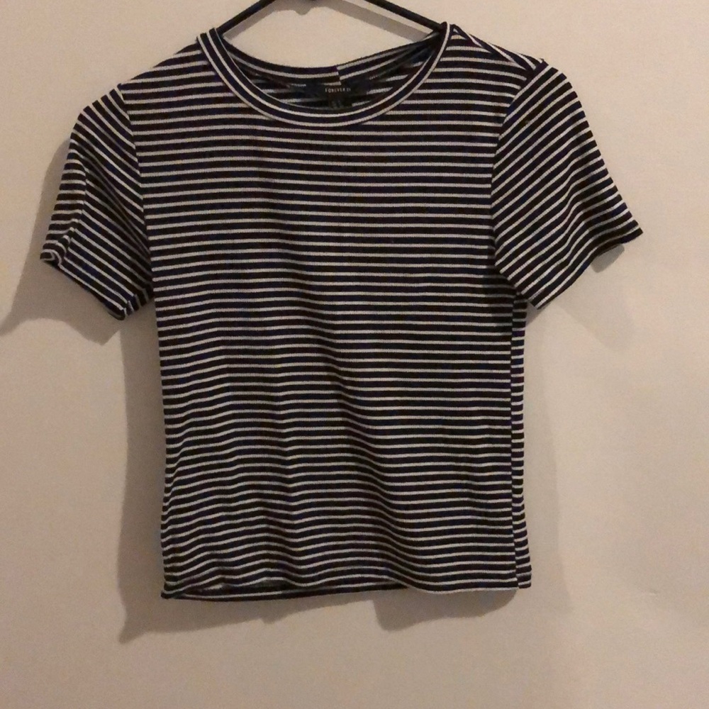 A striped tee shirt